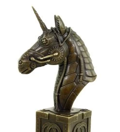 Steampunk Figurine - Unicorn Bust - Limited Bronze By Martin Klein -Salvador Dali Shop DSC05206