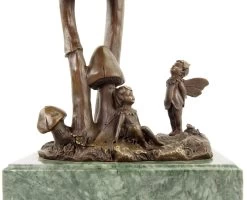 Forest Elves On Mushrooms - Art Nouveau Sculpture By Milo -Salvador Dali Shop DSC05207