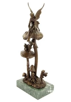 Forest Elves On Mushrooms - Art Nouveau Sculpture By Milo -Salvador Dali Shop DSC05210