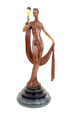 Art Deco Bronze Sculpture - Dancer With Mask - Signed F. Preiss -Salvador Dali Shop DSC05216