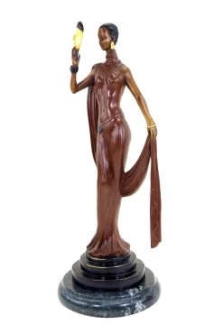 Art Deco Bronze Sculpture - Dancer With Mask - Signed F. Preiss -Salvador Dali Shop DSC05228
