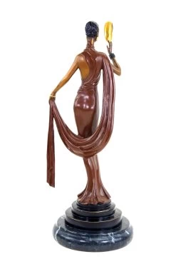 Art Deco Bronze Sculpture - Dancer With Mask - Signed F. Preiss -Salvador Dali Shop DSC05233