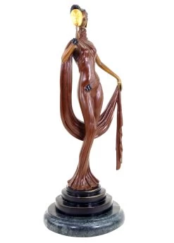 Art Deco Bronze Sculpture - Dancer With Mask - Signed F. Preiss -Salvador Dali Shop DSC05239