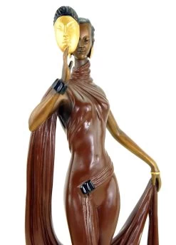 Art Deco Bronze Sculpture - Dancer With Mask - Signed F. Preiss -Salvador Dali Shop DSC05244