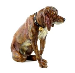 Vienna Bronze Dog - Sitting Hound - Dog Sculpture - Bergmann Stamp -Salvador Dali Shop DSC05251