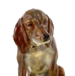 Vienna Bronze Dog - Sitting Hound - Dog Sculpture - Bergmann Stamp -Salvador Dali Shop DSC05255