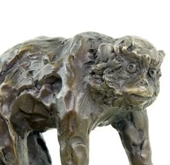 Walking Ape - Signed Bugatti - Bronze Animal Figurine - Statue