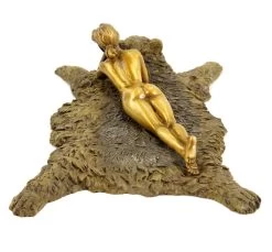 Vienna Bronze - Erotic Nude On Bear Rug – Bergmann Stamp