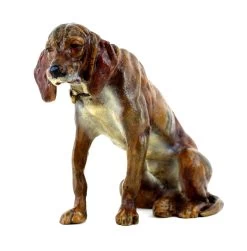 Vienna Bronze Dog - Sitting Hound - Dog Sculpture - Bergmann Stamp -Salvador Dali Shop DSC05260