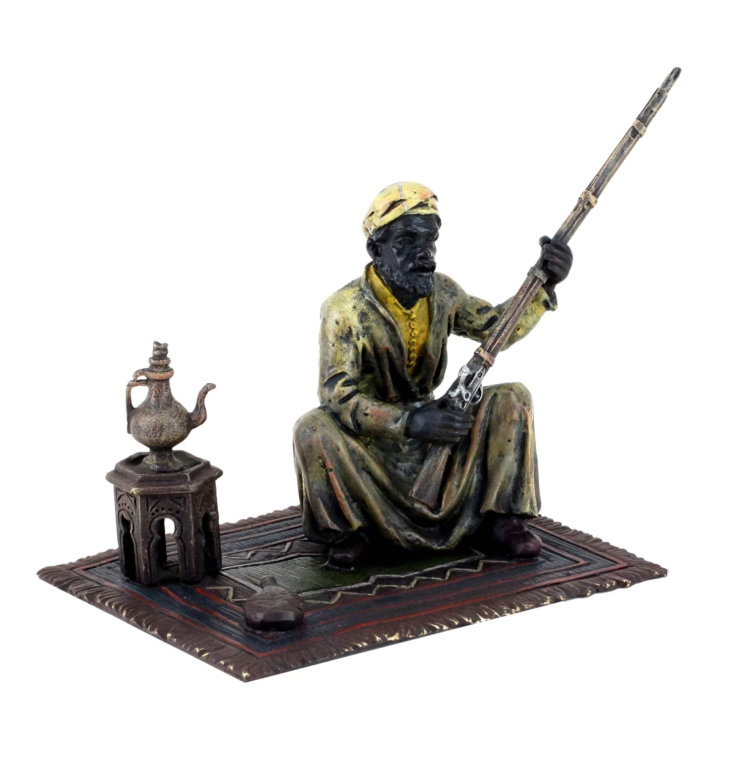 Vienna Bronze Arab Figurine - Arabian Warrior On Carpet - Bergmann 2 Vienna Bronze Arab Figurine - Arabian Warrior On Carpet - Bergmann - Image 2