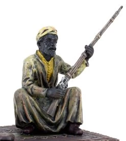 Vienna Bronze Arab Figurine - Arabian Warrior On Carpet - Bergmann 8 Vienna Bronze Arab Figurine - Arabian Warrior On Carpet - Bergmann -Salvador Dali Shop DSC05299