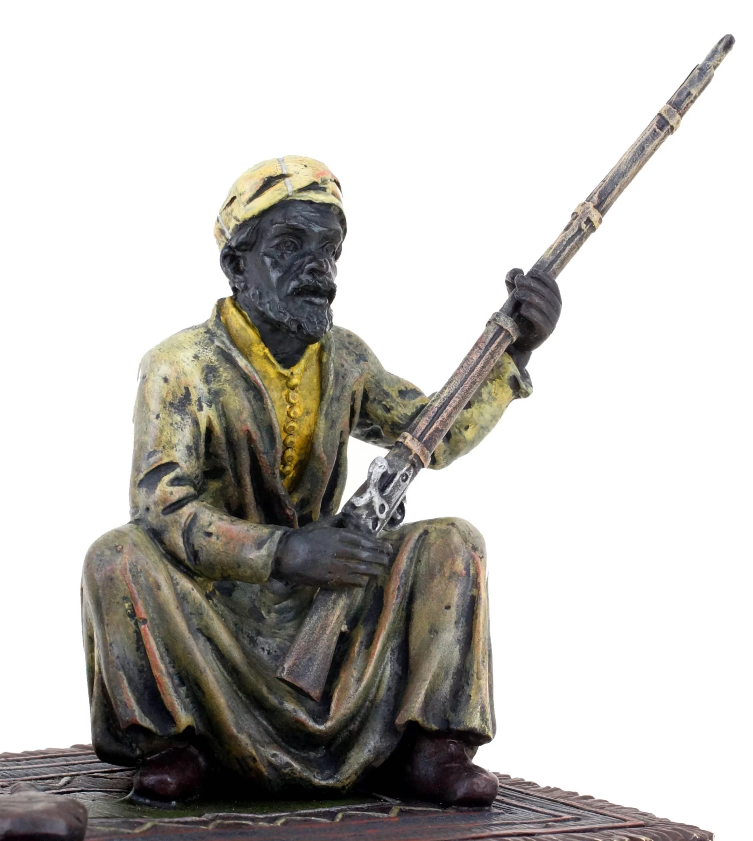 Vienna Bronze Arab Figurine - Arabian Warrior On Carpet - Bergmann 3 Vienna Bronze Arab Figurine - Arabian Warrior On Carpet - Bergmann - Image 3