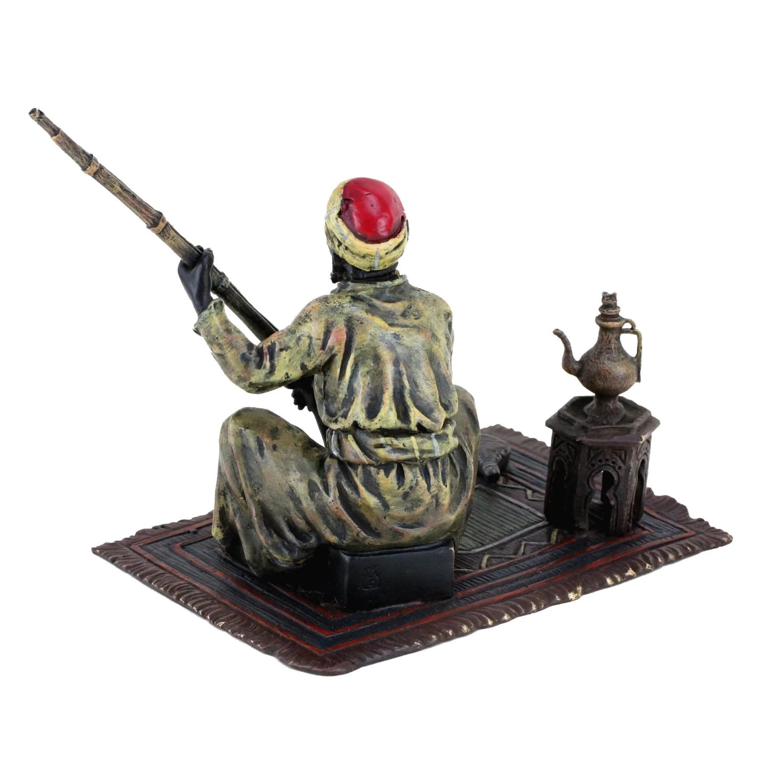 Vienna Bronze Arab Figurine - Arabian Warrior On Carpet - Bergmann 4 Vienna Bronze Arab Figurine - Arabian Warrior On Carpet - Bergmann - Image 4