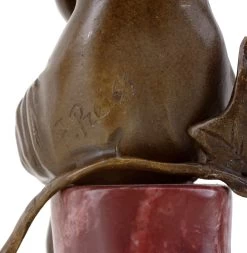 Bronze Art Nouveau Figurine - Woman With A Dove - Signed F. Preiss -Salvador Dali Shop DSC05322