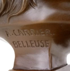 Bronze Portrait Bust - Art Nouveau Lady - Sign. Carrier-Belleuse 9 Bronze Portrait Bust - Art Nouveau Lady - Sign. Carrier-Belleuse -Salvador Dali Shop DSC05435