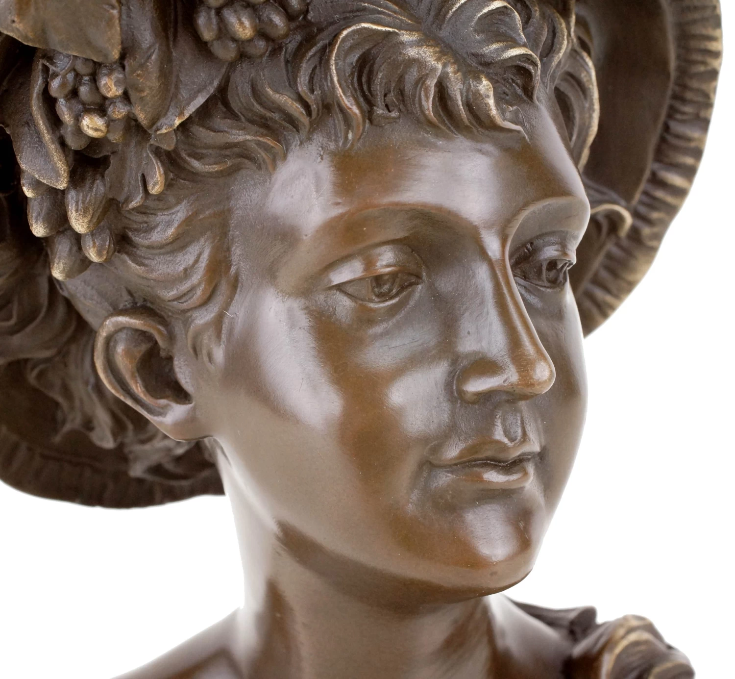 Bronze Portrait Bust - Art Nouveau Lady - Sign. Carrier-Belleuse 6 Bronze Portrait Bust - Art Nouveau Lady - Sign. Carrier-Belleuse - Image 6