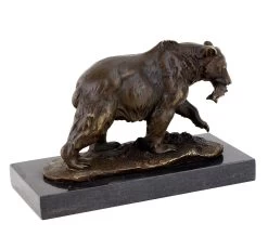Grizzly Bear With Salmon - Animal Sculpture - Bronze Brown Bear 10 Grizzly Bear With Salmon - Animal Sculpture - Bronze Brown Bear -Salvador Dali Shop DSC05447
