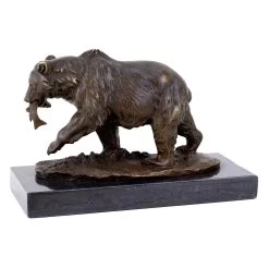 Grizzly Bear With Salmon - Animal Sculpture - Bronze Brown Bear 12 Grizzly Bear With Salmon - Animal Sculpture - Bronze Brown Bear -Salvador Dali Shop DSC05450