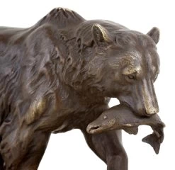 Grizzly Bear With Salmon - Animal Sculpture - Bronze Brown Bear 13 Grizzly Bear With Salmon - Animal Sculpture - Bronze Brown Bear -Salvador Dali Shop DSC05453