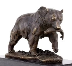 Grizzly Bear With Salmon - Animal Sculpture - Bronze Brown Bear 15 Grizzly Bear With Salmon - Animal Sculpture - Bronze Brown Bear -Salvador Dali Shop DSC05461