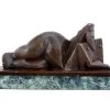 Cubistic Nude Sculpture - Sign. Lipchitz - Cubistic Bronze