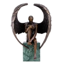Angel Nude Figurine - Contemporary Bronze Male Nude - Erotic Angel