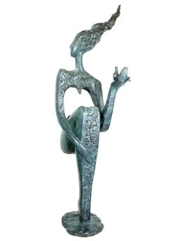 Limited Bronze Nude With Dove - Big Garden Sculpture - Martin Klein