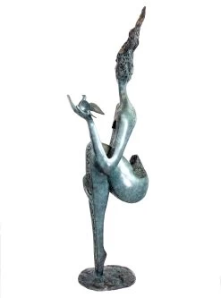 Limited Bronze Nude With Dove - Big Garden Sculpture - Martin Klein -Salvador Dali Shop DSC05552