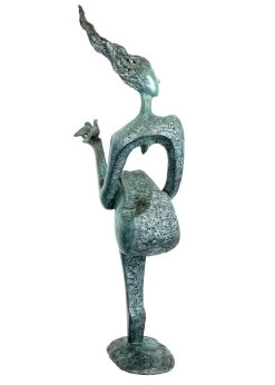 Limited Bronze Nude With Dove - Big Garden Sculpture - Martin Klein -Salvador Dali Shop DSC05567