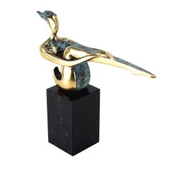 Modern Art - The Sitting One - Contemporary Bronze Figurine By Nick