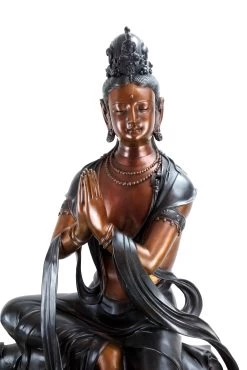 White Tara - Bronze Buddha Statue - Yoga Zen Sculpture - Sign. Milo