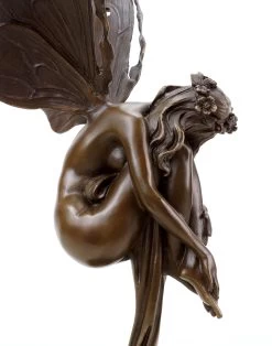 Fairy Figurine - Dreaming Fairy In A Gown - Signed Césaro - Fantasy Statue - Elven Figurine - Fairy Sculpture -Salvador Dali Shop DSC07713