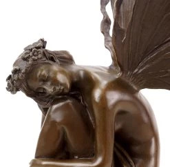 Fairy Figurine - Dreaming Fairy In A Gown - Signed Césaro - Fantasy Statue - Elven Figurine - Fairy Sculpture -Salvador Dali Shop DSC07715