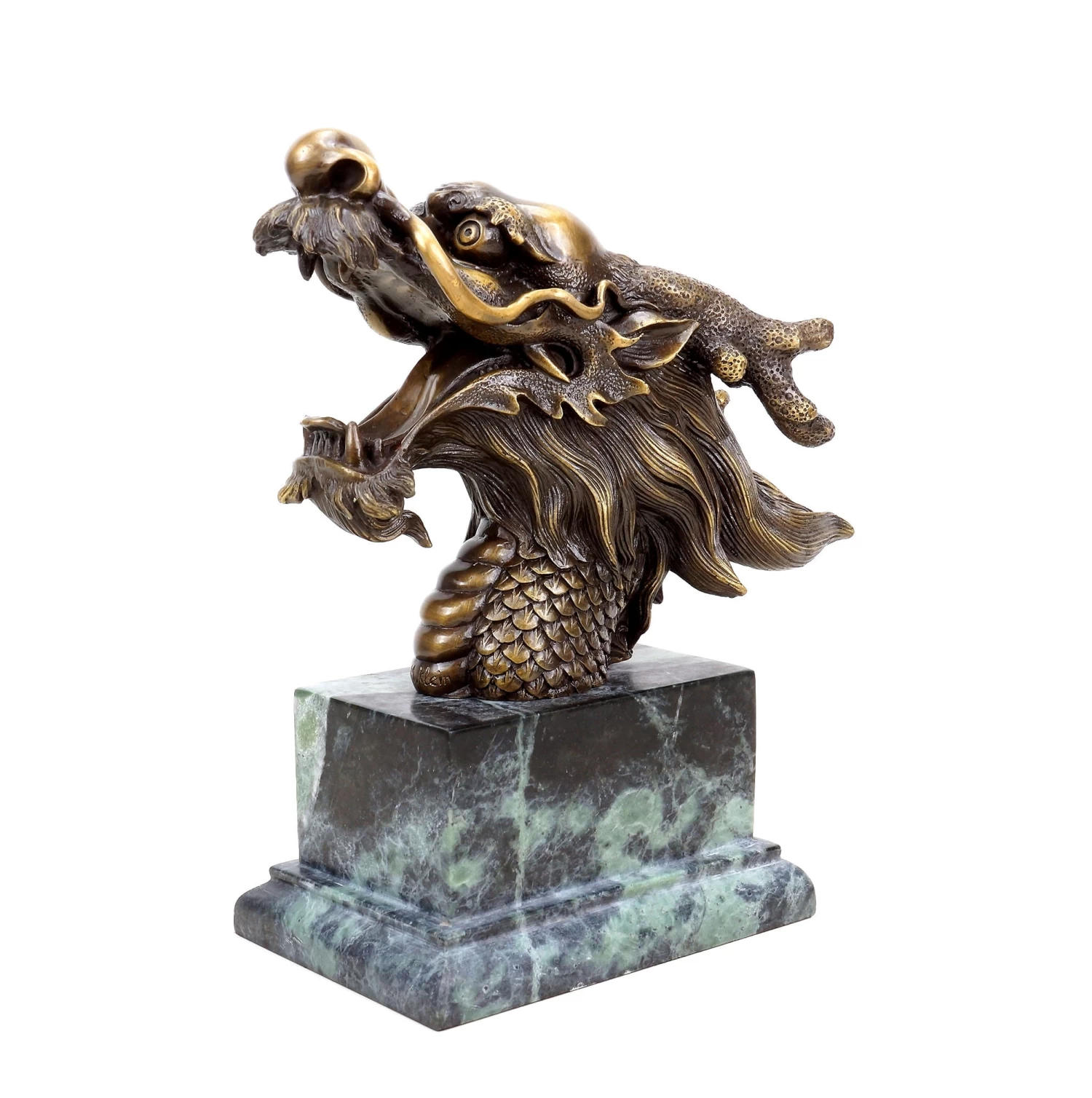 Bronze Chinese Dragon Head - Dragon Lóng - Signed Martin Klein - Dragon Statue 1 Bronze Chinese Dragon Head - Dragon Lóng - Signed Martin Klein - Dragon Statue