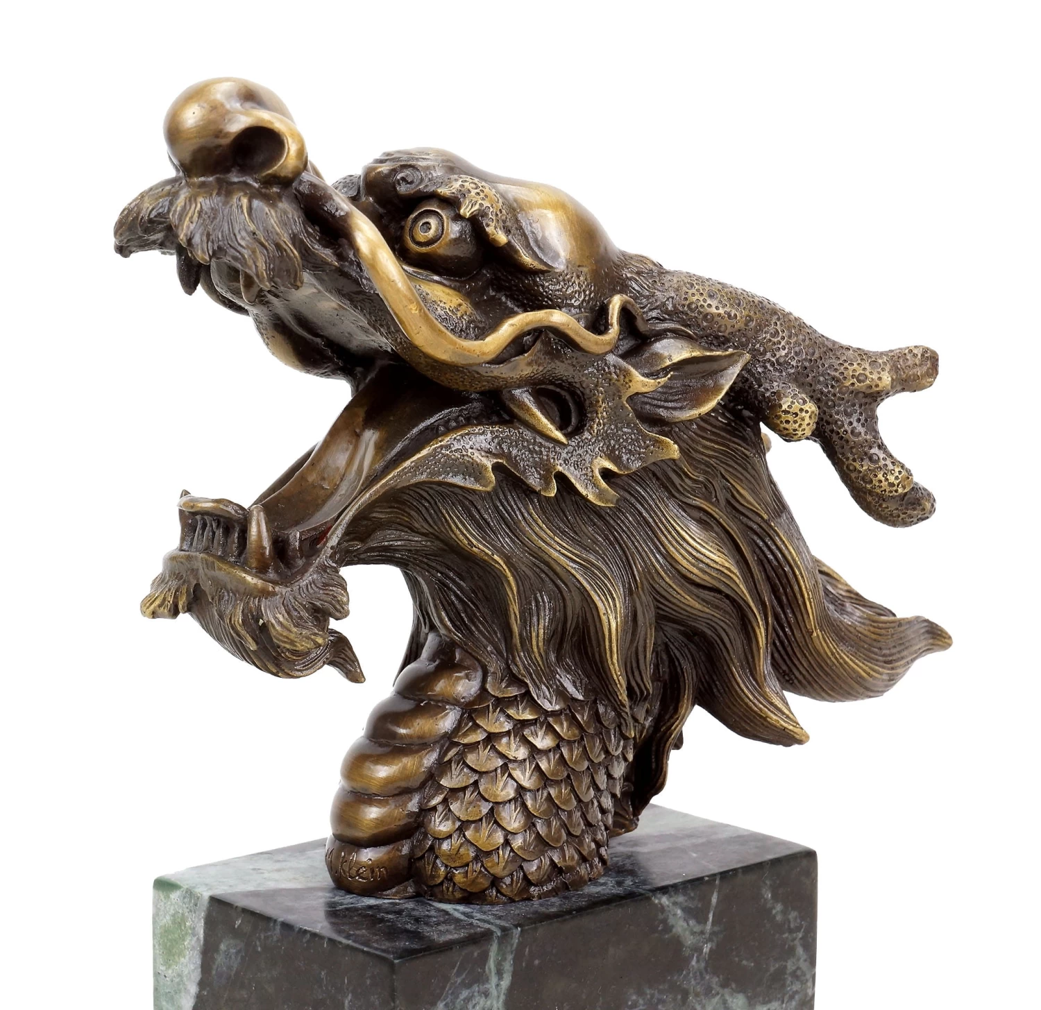 Bronze Chinese Dragon Head - Dragon Lóng - Signed Martin Klein - Dragon Statue 7 Bronze Chinese Dragon Head - Dragon Lóng - Signed Martin Klein - Dragon Statue - Image 7