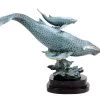 Blue Whale Mother With Her Child - Signed Milo - Whale Statue