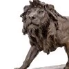 Bronze Animal Sculpture - Walking Lion - Animal Figurine - Signed Milo