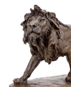 Bronze Animal Sculpture - Walking Lion - Animal Figurine - Signed Milo