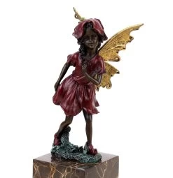 Fairy Figurine - Flower Fairy - Bronze Figurine On Marble Base - Art Nouveau - Milo - Fantasy Statue -Salvador Dali Shop DSC07962