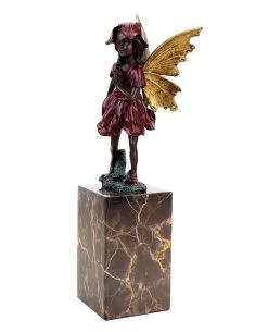 Fairy Figurine - Flower Fairy - Bronze Figurine On Marble Base - Art Nouveau - Milo - Fantasy Statue -Salvador Dali Shop DSC07963