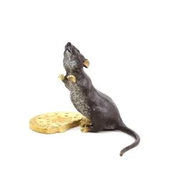 XXL Bronze Mouse With Biscuit - Vienna Bronze - Mouse Statue - Animal Bronze -Salvador Dali Shop DSC07977