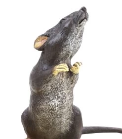 XXL Bronze Mouse With Biscuit - Vienna Bronze - Mouse Statue - Animal Bronze -Salvador Dali Shop DSC07978