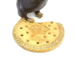 XXL Bronze Mouse With Biscuit - Vienna Bronze - Mouse Statue - Animal Bronze -Salvador Dali Shop DSC07979