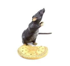 XXL Bronze Mouse With Biscuit - Vienna Bronze - Mouse Statue - Animal Bronze -Salvador Dali Shop DSC07980
