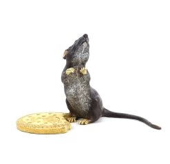 XXL Bronze Mouse With Biscuit - Vienna Bronze - Mouse Statue - Animal Bronze -Salvador Dali Shop DSC07985
