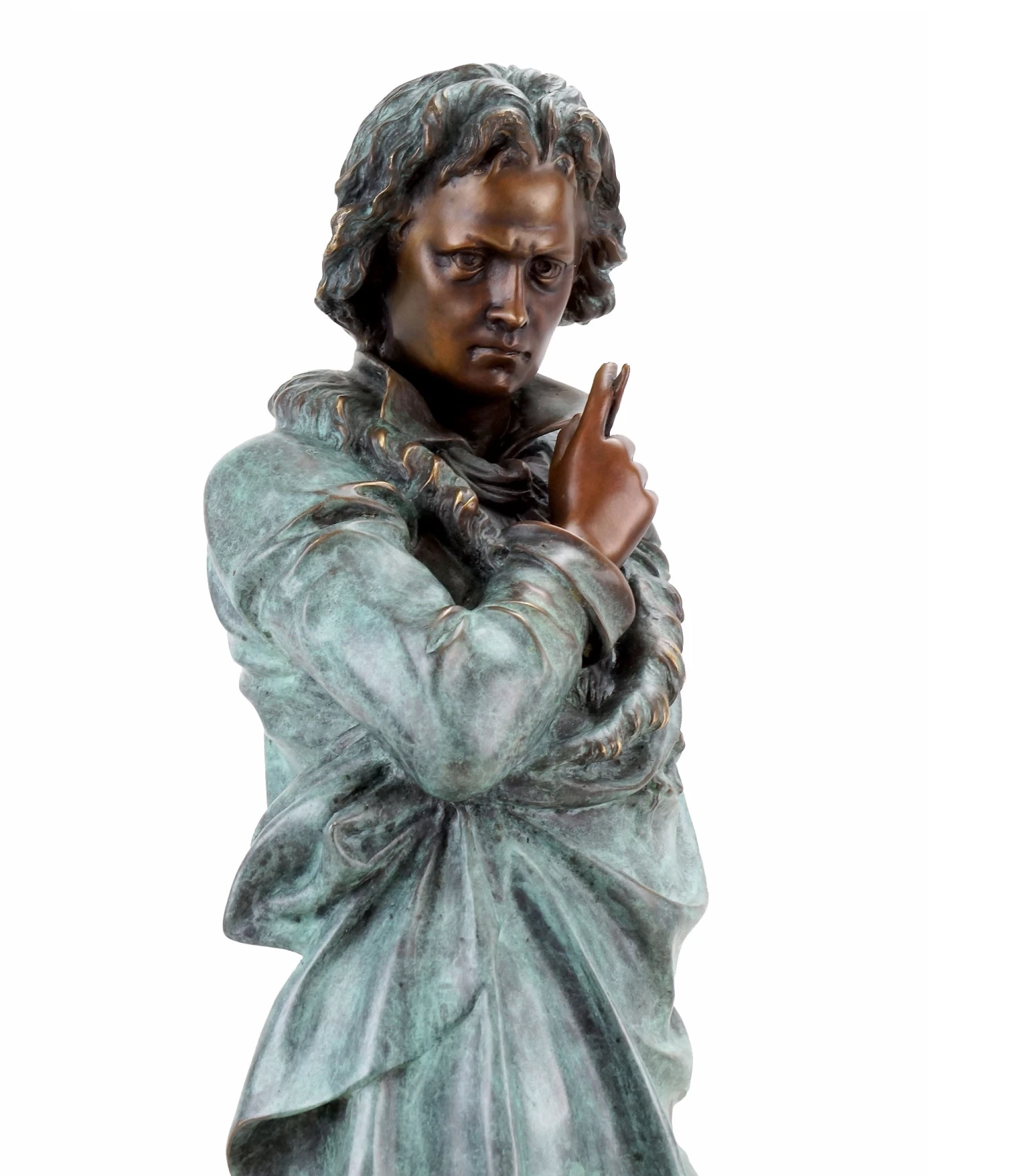Opulent Bronze Statue - Ludwig Van Beethoven - Signed Teupheme - Composer Bronze - Beethoven Sculpture For Sale 4 Opulent Bronze Statue - Ludwig Van Beethoven - Signed Teupheme - Composer Bronze - Beethoven Sculpture For Sale - Image 4