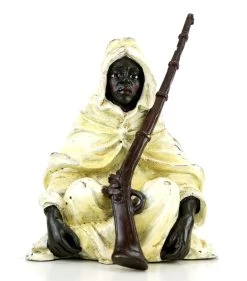 Arabian Warrior With Rifle - Vienna Bronze - Bedouin - Stamped -Salvador Dali Shop DSC08127