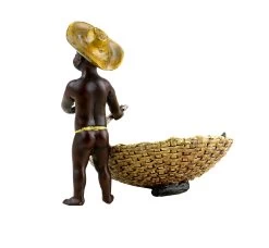 Vienna Bronze Figurine - Fishing Blackamoor With Lobster - Hand-Painted -Salvador Dali Shop DSC08169