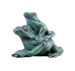 Bronze Frog Couple - Animal Figurine - Green Patina - Signed Milo -Salvador Dali Shop DSC08237