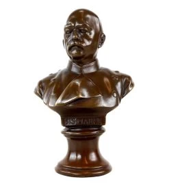 Otto Von Bismarck Bronze Bust - Signed - Military Bronze On Marble Base